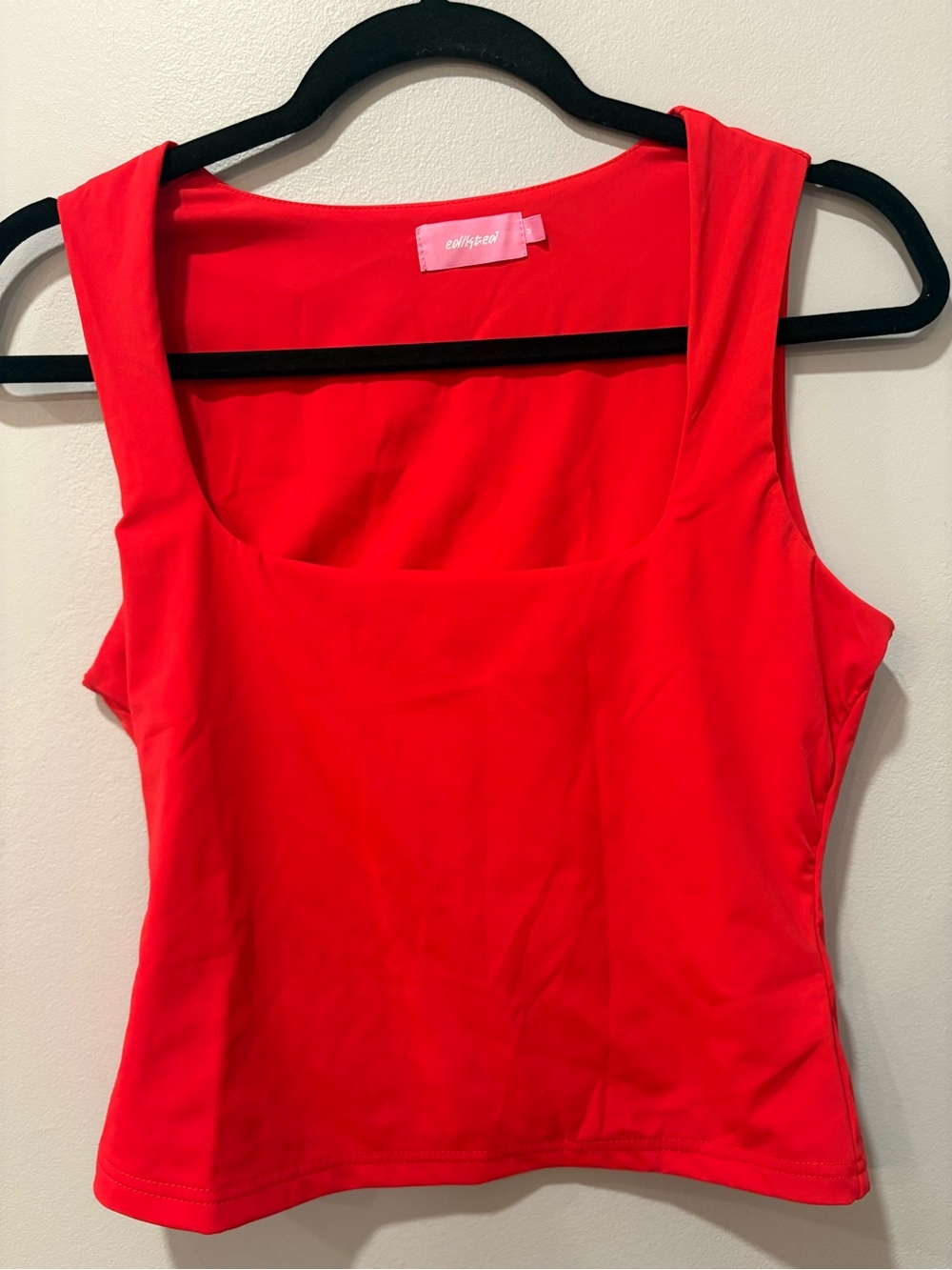 Edifyteen Vibrant Red Square-Neck Tank Top